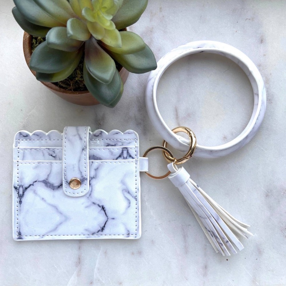 NEW cardholder with key ring bangle and tassel